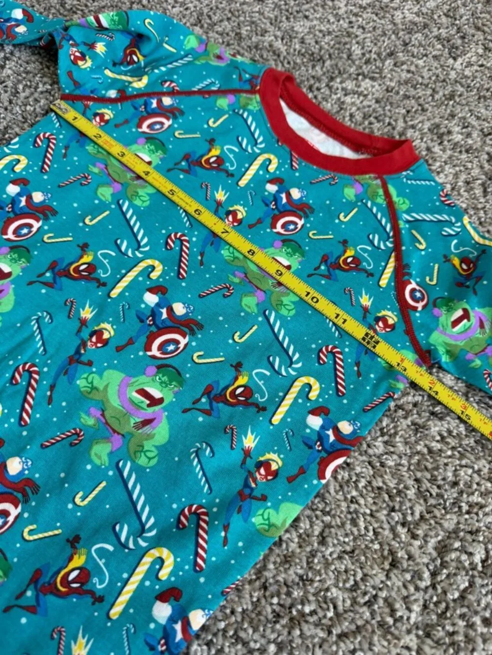 MARVEL Long Sleeve Crew Neck Christmas Holiday Pajama Set Boy's Size 10